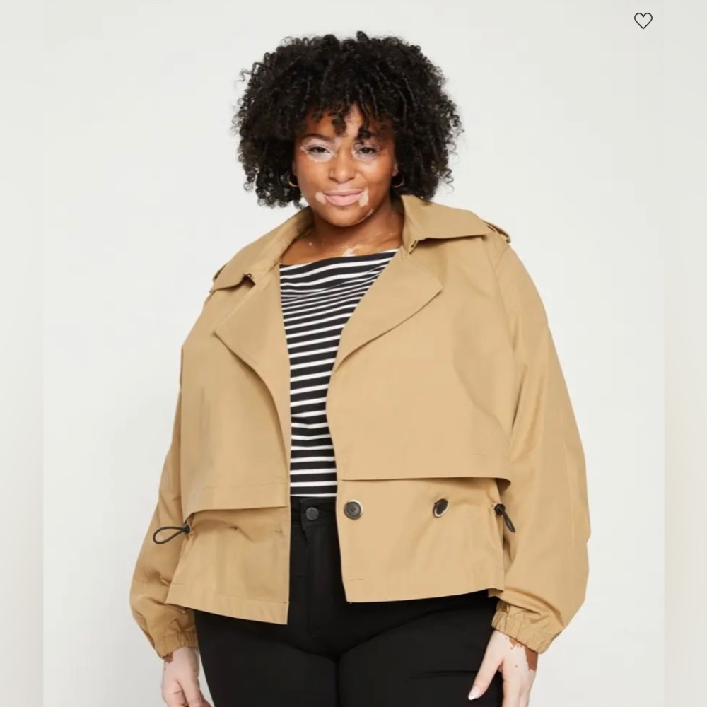 US Leonard cropped trench coat NWT